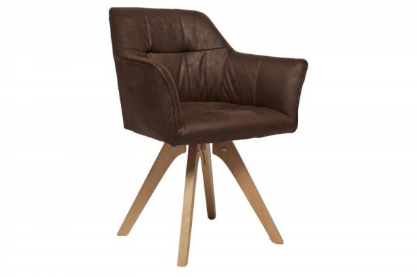 Dizajnová stolička LOFT s lakťovými opierkami, hnedá