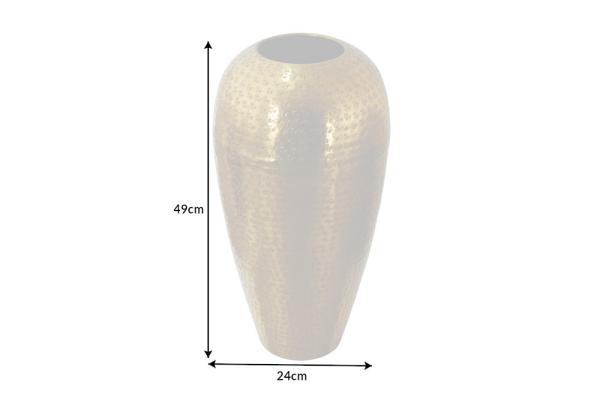 Elegantná váza ORIENTAL 49 cm, zlatá, tepaný dizajn