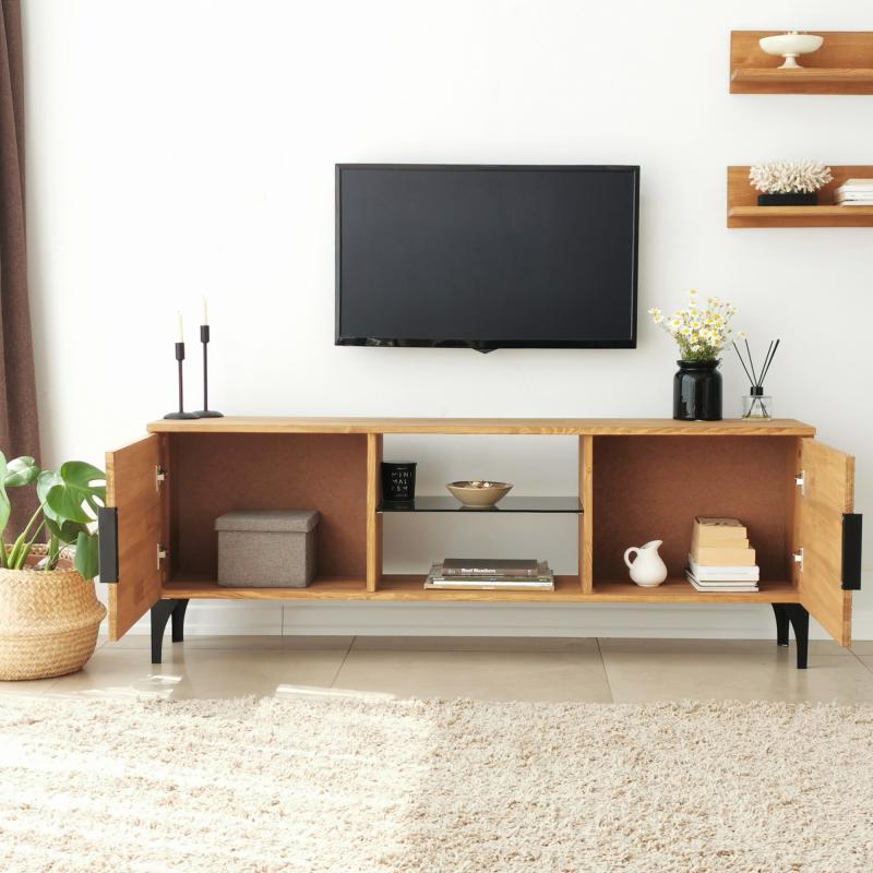 Masívny TV stolík LIDYA 150 cm dub, prírodný