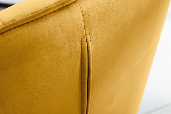 Exkluzívna dizajnová stolička LOFT vintage horčicovo žltá, zamat
