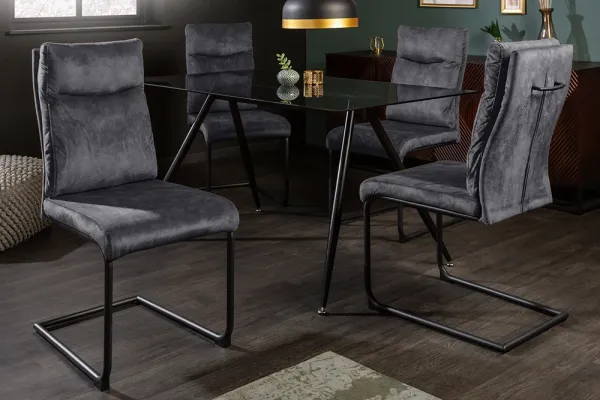 Dizajnová konzolová stolička COMFORT šedá, zamat