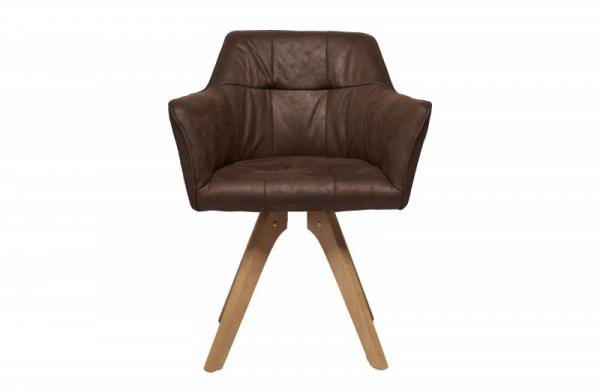 Dizajnová stolička LOFT s lakťovými opierkami, hnedá