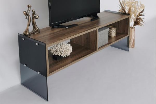 Elegantný TV stolík BROWN 120 cm, MDF, hnedý, matný