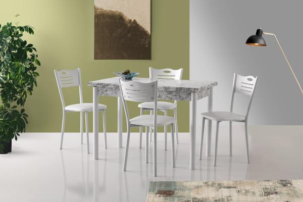 Elegantný jedálenský stôl POLO 110 - 170 cm rozkladací, šedý, biely