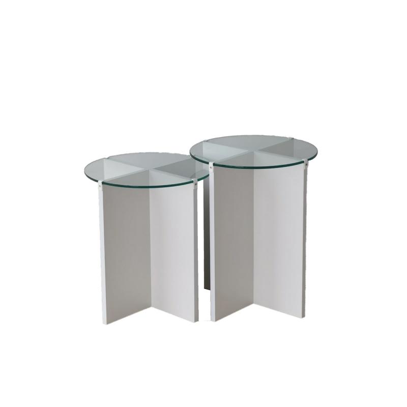 Dizajnové bočné stolíky LILY 40 cm, MDF, biele