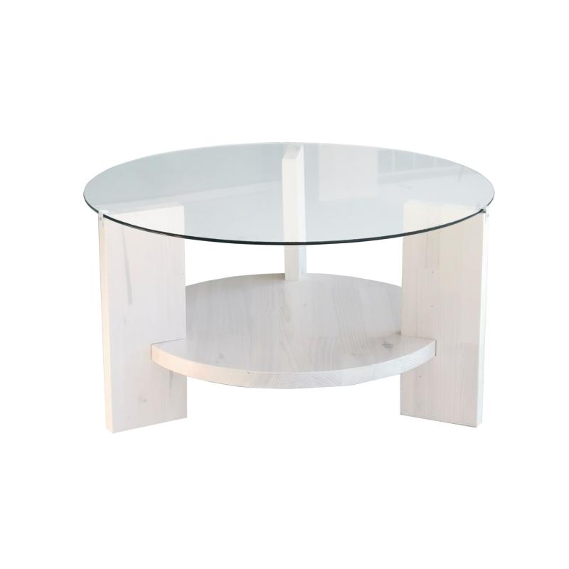 Masívny konferenčný stolík MONDO 75 cm, biely