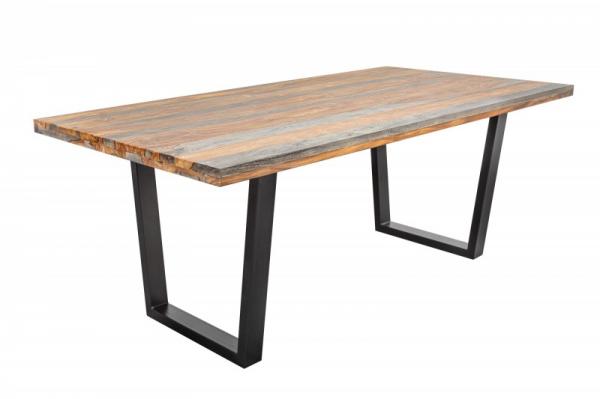 Masívny jedálenský stôl RELIEF 160 cm sheesham, wood grey smoke