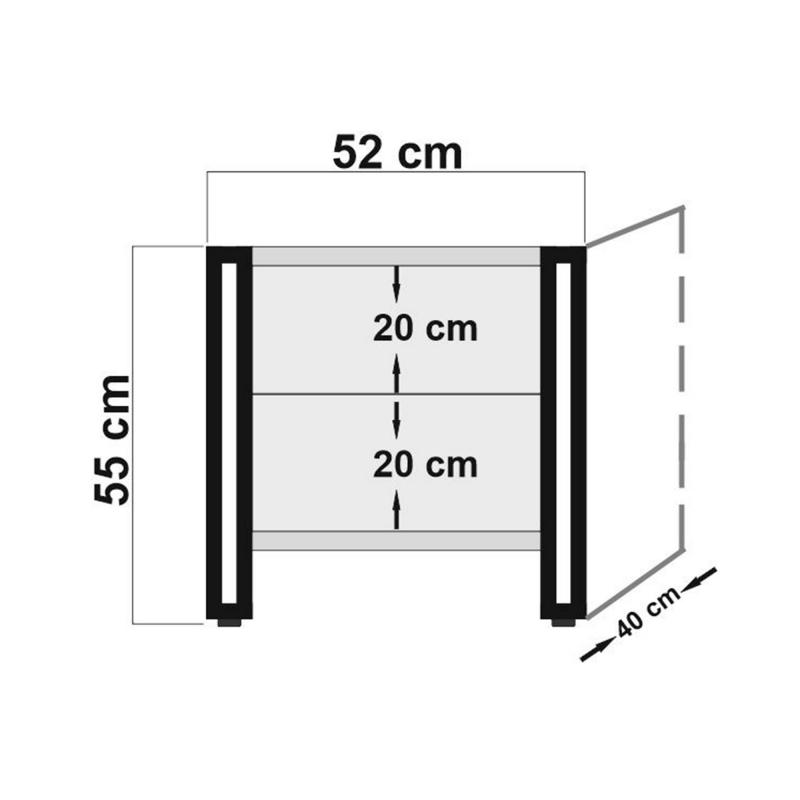 Elegantný nočný stolík COSMO 52 cm, MDF, borovicová dýha