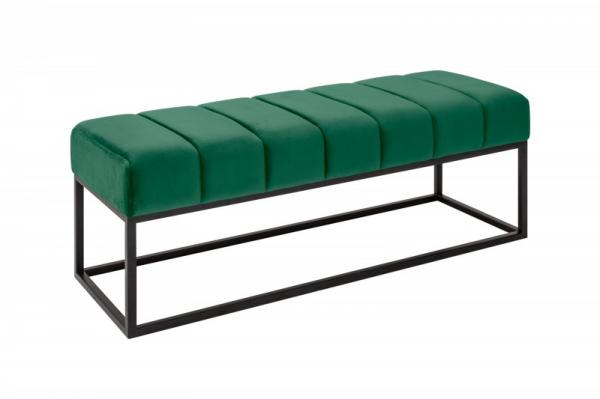 Moderná lavica BENCH PETIT 110 cm zamat, smaragdovo zelená