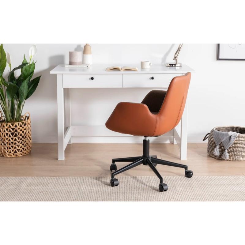 Elegantná pracovná stolička DORA, výškovo nastaviteľná, hnedá