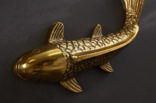 Ázijská súprava nástenných dekorácií s 3 rybami KOI 25 cm, zlatá