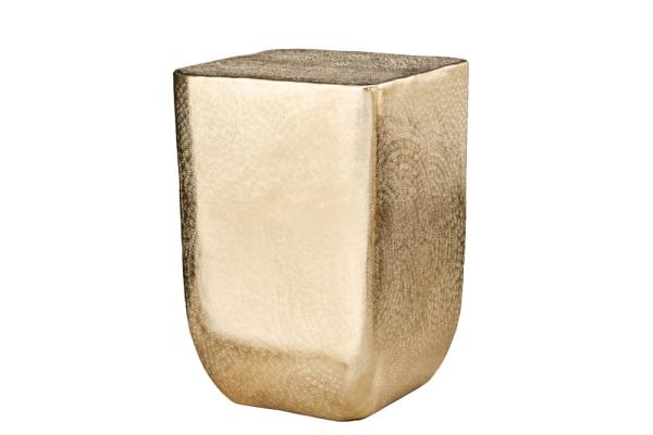 Dizajnový príručný stolík UNIT 45 cm, zlatý tepaný