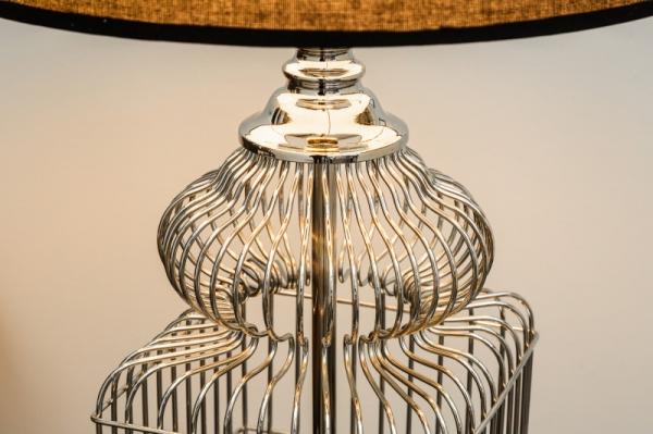 Elegantná stolová lampa CAGE 68 cm strieborného vintage štýlu
