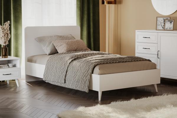 Jednolôžková posteľ LAVINIA 90x200 cm, MDF, biela