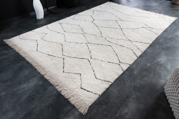 Dizajnový koberec s vysokým vlasom EUPHORIA 290x190 cm, béžový, bavlna