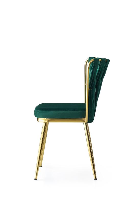 Dizajnová stolička KUSAKLI, smaragdovo zelená, zamat
