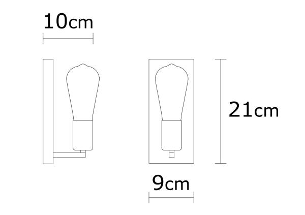 Priemyselné nástenné svietidlo KARAIN 21 cm, čierne
