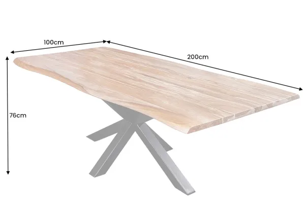 Masívny jedálenský stôl MAMMUT 200 cm, sheesham, hnedý
