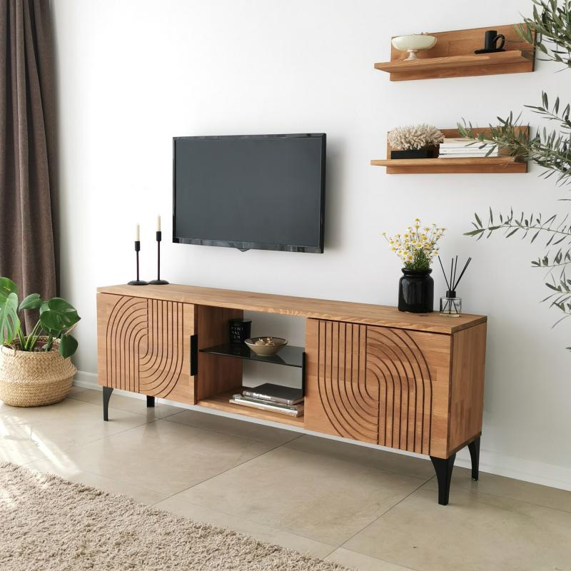 Masívny TV stolík LIDYA 150 cm dub, prírodný