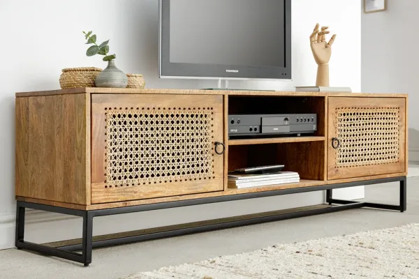 Dizajnový TV stolík VIENNA LOUNGE 150 cm, mango,  prírodný