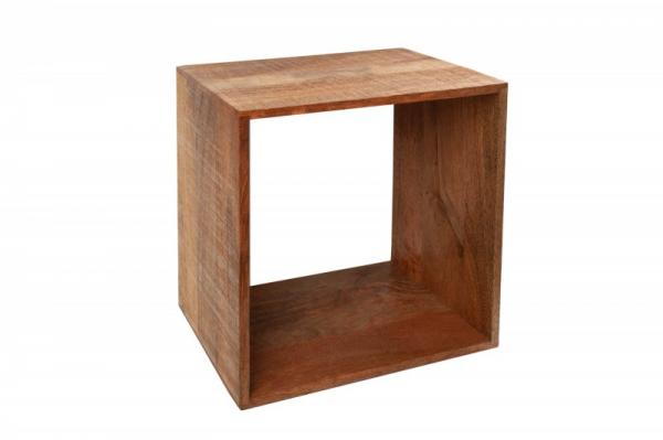 Ručne vyrobený stolík MAKASSAR 43 cm mangová drevená polica