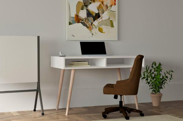 Elegantný pracovný stolík CISTO 120 cm, MDF, biely