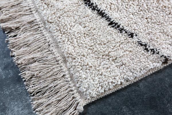 Dizajnový koberec s vysokým vlasom EUPHORIA 290x190 cm, béžový, bavlna