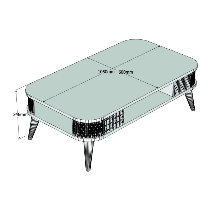 Elegantný konferenčný stolík EYLUL 105 cm, MDF, dubová dýha