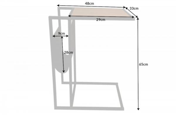Bočný stolík na notebook LOFT 48 cm, dub