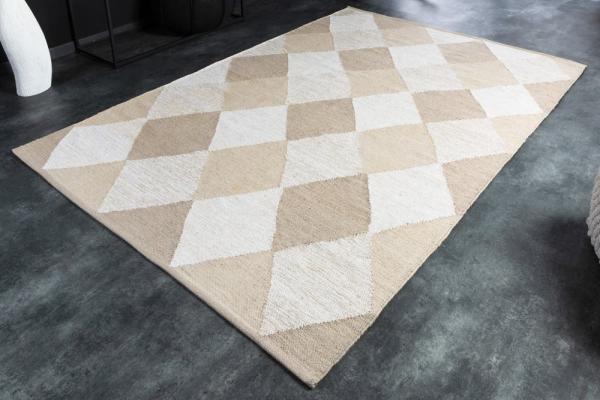 Ručne tkaný koberec GALERIA 230x160 cm béžovo hnedý, diamantový vzor