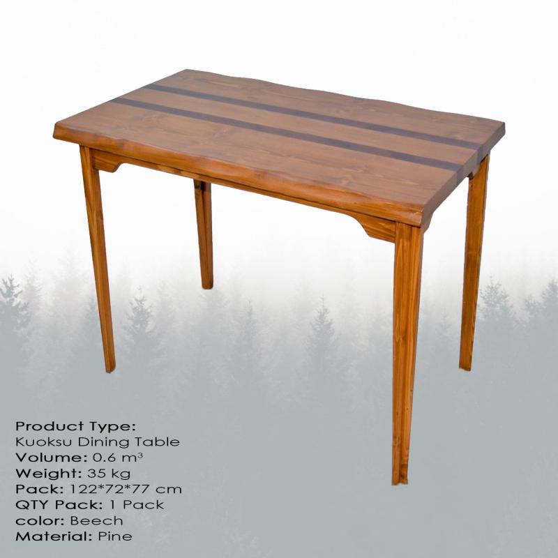 Masívny jedálenský stôl KUOKSU 120 cm, borovica, hnedý