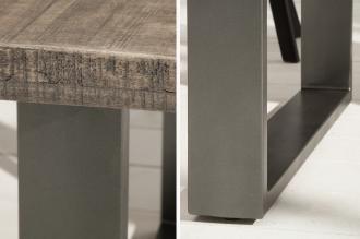 Dizajnový jedálenský stôl IRON CRAFT 160 cm mango, šedý