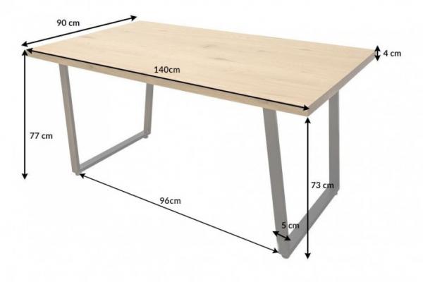 Dizajnový jedálenský stôl LOFT 140 cm dub, prírodný