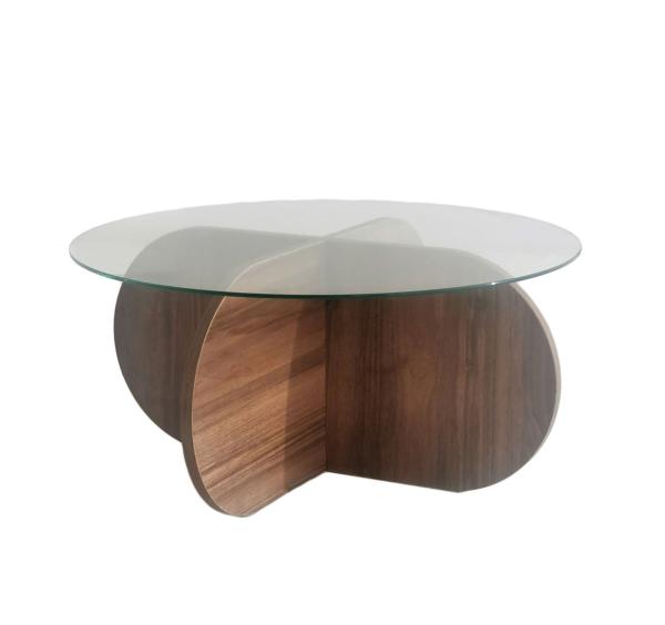 Dizajnový konferenčný stolík BUBBLE 75 cm, orech, hnedý