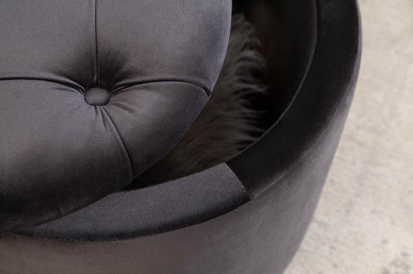 Elegantná taburetka MODERN BAROQUE 50 cm zamat, čierna