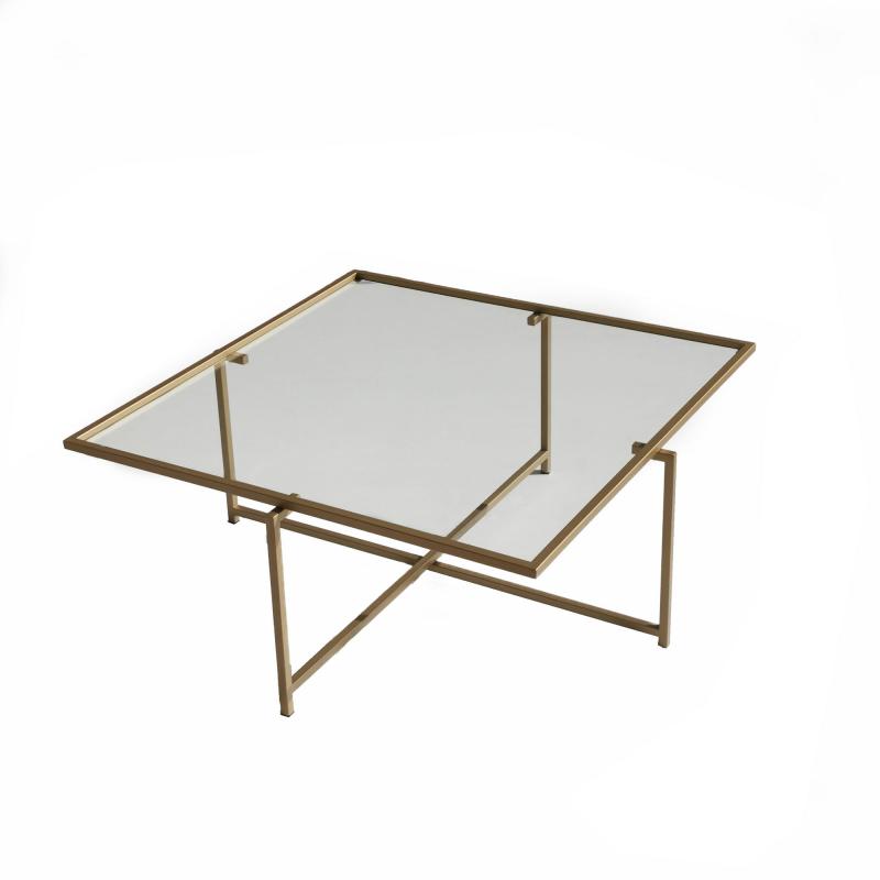 Elegantný konferenčný stolík SUN 85 cm, matný zlatý