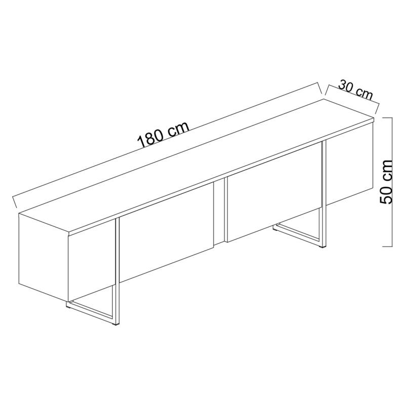 Dizajnový TV stolík LUXE 180 cm, MDF, antracit