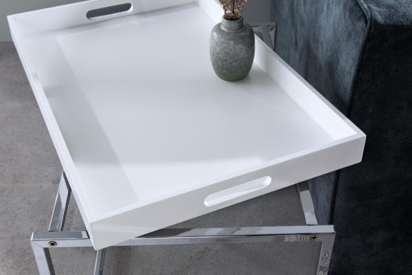 Dizajnový odkladací stolík ELEMENTS 75 cm, biely