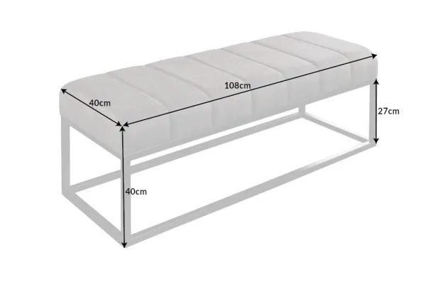 Moderná lavica BENCH PETIT 110 cm zamat, tmavo šedá