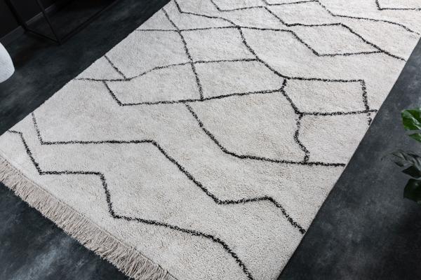 Dizajnový koberec s vysokým vlasom EUPHORIA 230x160 cm, béžový, bavlna