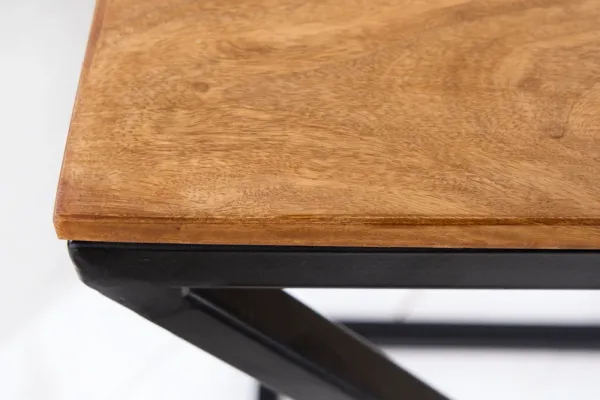 Ručne vyrábaný príručný stolík BUTLER 30 cm, sheesham, prirodný