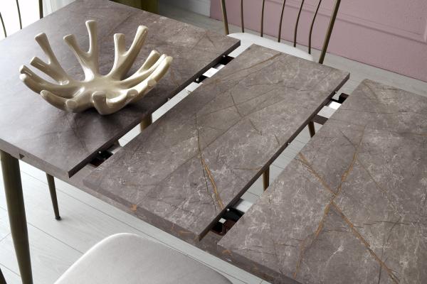 Dizajnový jedálenský stôl AY 120 - 150 cm rozkladací, imitácia mramor