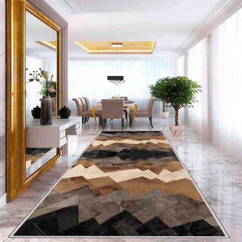 Dizajnový koberec WOOYLK 80 x 250 cm, krémový, hnedý, čierny