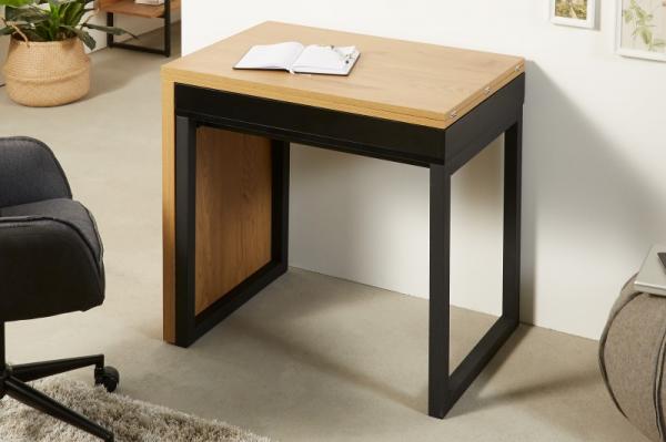 Dizajnový písací stôl FLEX 80-160 cm výsuvný, dub