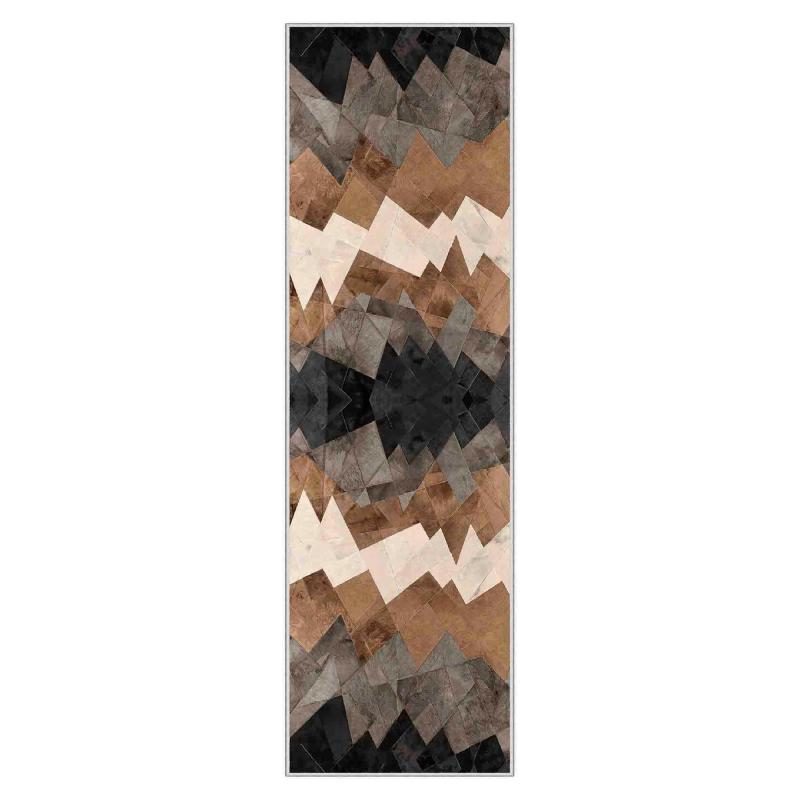 Dizajnový koberec WOOYLK 80 x 250 cm, krémový, hnedý, čierny