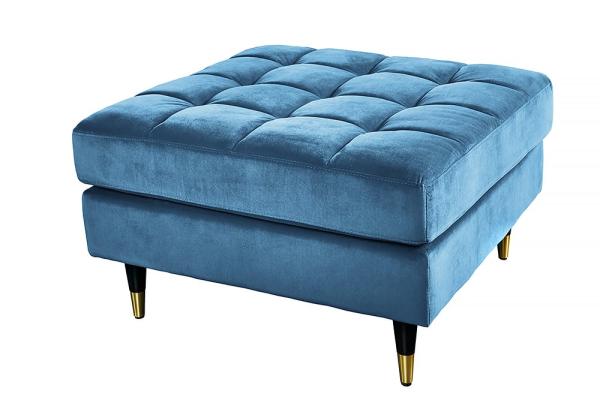 Elegantná taburetka COZY VELVET 80 cm, modrá, zamat