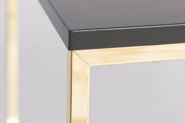 Dizajnový odkladací stolík ELEMENTS 40 cm, matná antracitová, zlatá