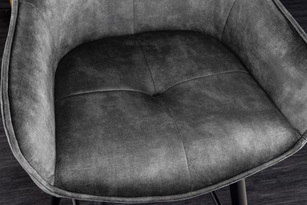 Dizajnová barová stolička EUPHORIA, šedá, zamat