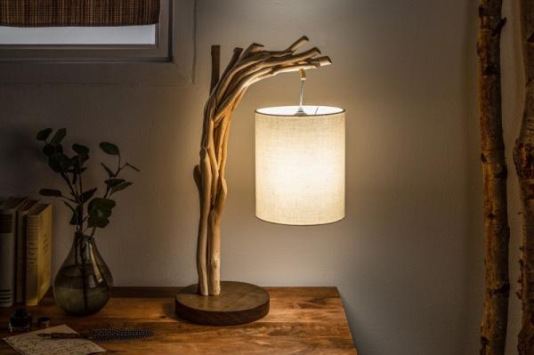 Ručne vyrobená stolová lampa WILD NATURE 60 cm naplavené drevo