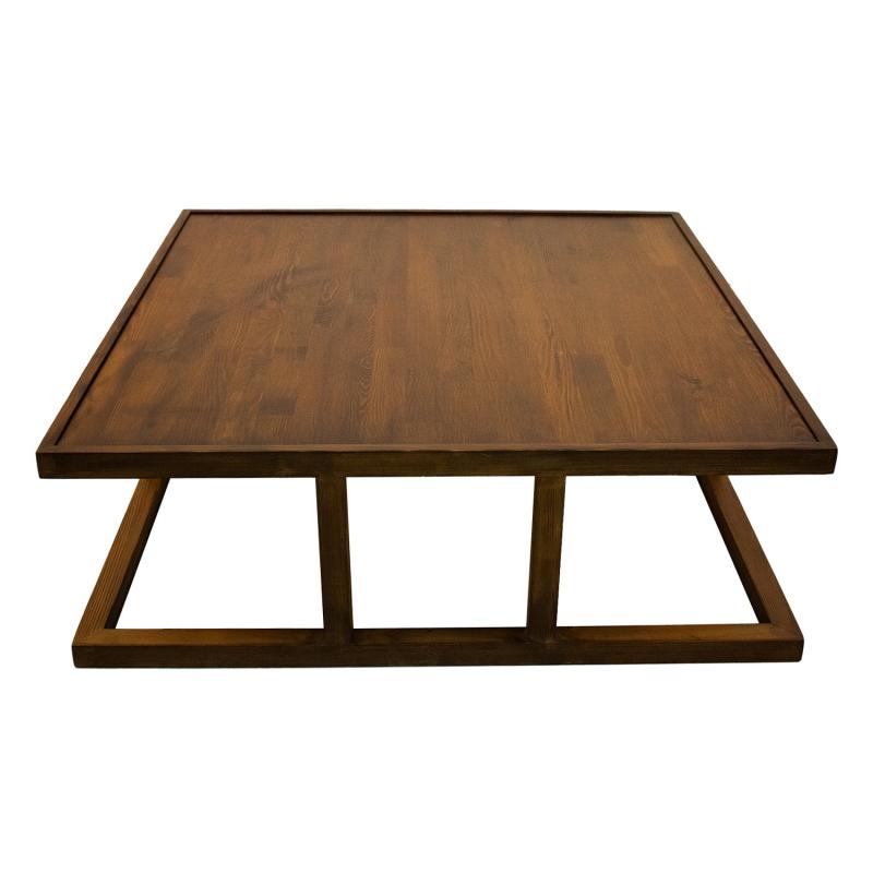Masívny konferenčný stolík NITRA 105 cm, borovica, tmavo hnedý
